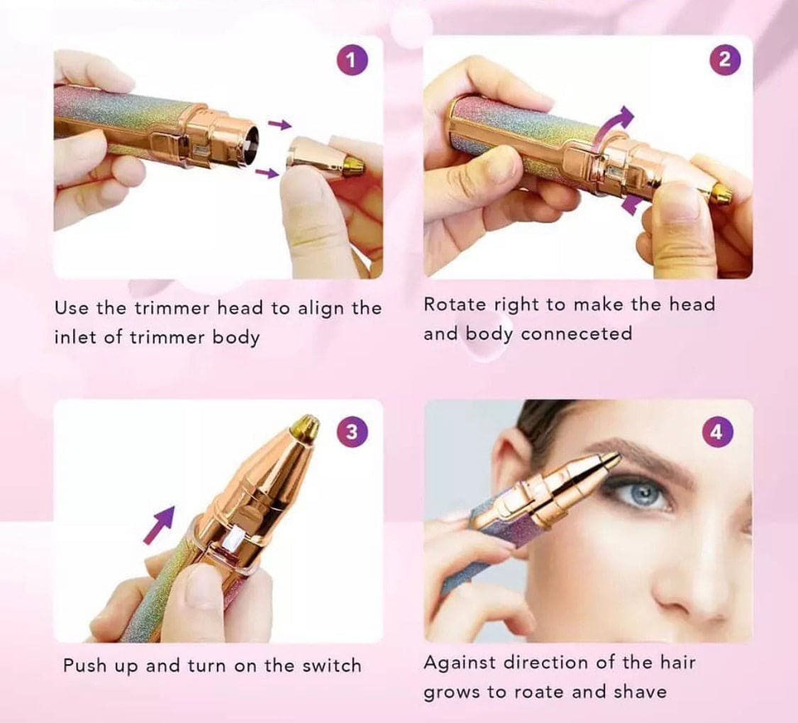 Glitter Eyebrow Trimmer, 2 In 1 Electric Eyebrow Trimmer, Makeup Painless Eyebrow Epilator, Body Shaver Razor, Portable Facial Body Hair Remover Glitter Eyebrow Trimmer, 2 In 1 Electric Eyebrow Trimmer, Makeup Painless Eyebrow Epilator, Body Shaver Razor, Portable Facial Body Hair Remover